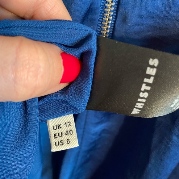 Whistles royal blue silk feel dress 8 - Picture 7 of 10
